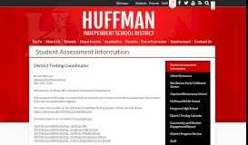 
							         Student Assessment Information – Academic ... - Huffman ISD								  
							    