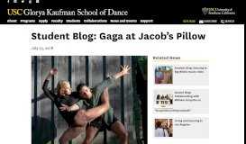 
							         Student Blog: Gaga at Jacob's Pillow | USC Glorya Kaufman School of ...								  
							    