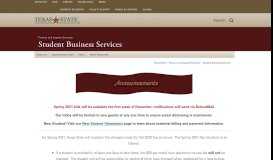 
							         Student Business Services : Texas State University								  
							    