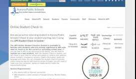
							         Student Check-In System - Centralized Admissions - Aurora Public ...								  
							    