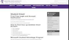 
							         Student Email - Information Technology Services - Tarleton ...								  
							    