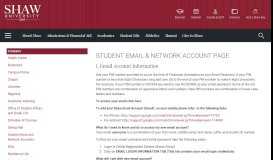 
							         Student Email & Network - Shaw University								  
							    
