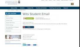 
							         Student Email - Wits University								  
							    