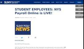 
							         STUDENT EMPLOYEES: NYS Payroll Online is LIVE! | SUNY ...								  
							    