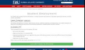 
							         Student Employment Application - FAU								  
							    