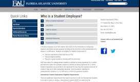 
							         Student Employment - FAU								  
							    