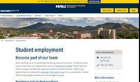 
							         Student Employment | Housing & Residence Life								  
							    