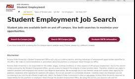 
							         Student Employment Job Search | ASU Students | ASU								  
							    