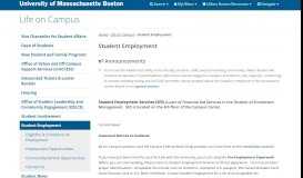 
							         Student Employment - University of Massachusetts ... - UMass Boston								  
							    