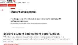
							         Student Employment | University of the Arts								  
							    