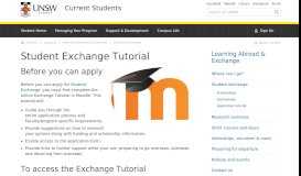 
							         Student Exchange Tutorial | UNSW Current Students								  
							    
