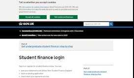 
							         Student finance login - GOV.UK								  
							    