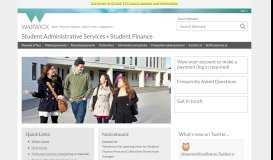 
							         Student Finance - University of Warwick								  
							    