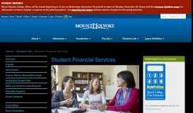 
							         Student Financial Services | Mount Holyoke College								  
							    