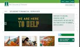 
							         Student Financial Services - University of Vermont								  
							    