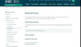 
							         Student Forms : Thompson Rivers University, Open Learning								  
							    