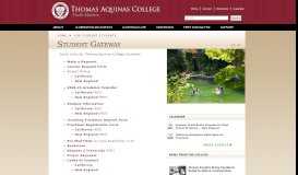
							         Student Gateway | Thomas Aquinas College								  
							    