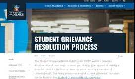 
							         Student Grievance Resolution Process - University of Adelaide								  
							    