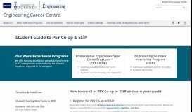 
							         Student Guide to PEY Co-op & ESIP - Engineering Career Centre								  
							    