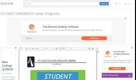 
							         STUDENT HANDBOOK Career Programs - PDF - DocPlayer.net								  
							    
