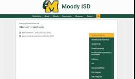 
							         Student Handbook – Parents – Moody ISD								  
							    