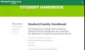 
							         Student Handbook — Wonderful College Prep Academy								  
							    