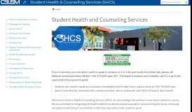 
							         Student Health and Counseling Services | Student Health - CSUSM								  
							    