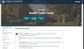 
							         Student Health Center | American University, Washington, DC								  
							    