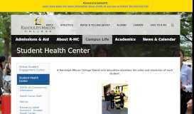 
							         Student Health Center :: Randolph-Macon College								  
							    