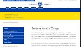 
							         Student Health Center : SLU								  
							    