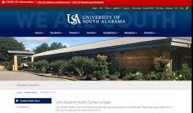 
							         Student Health Center - University of South Alabama								  
							    