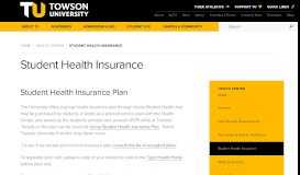 
							         Student Health Insurance | Towson University								  
							    