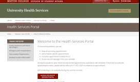
							         Student Health Portal - Boston College								  
							    