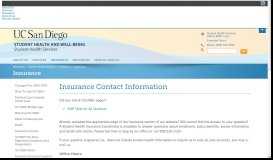 
							         Student Health Services - Insurance Contact ... - UCSD Wellness								  
							    