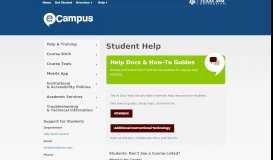 
							         Student Help | eCampus - Learning Management System								  
							    