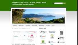 
							         Student Hub - GOLDEN BAY HIGH SCHOOL - Te Kura Tuarua o Mohua								  
							    
