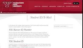
							         Student ID/E-Mail | YSU								  
							    