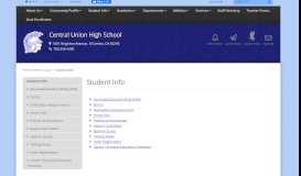 
							         Student Info - Central Union High School								  
							    