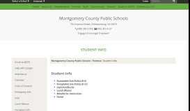 
							         Student Info - Montgomery County Public Schools								  
							    