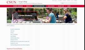 
							         Student Information > Current Students | Cal State Northridge - CSUN								  
							    