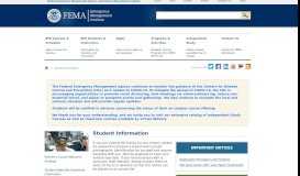 
							         Student Information - FEMA Training - FEMA.gov								  
							    