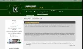 
							         Student Information - Harper ISD								  
							    
