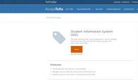 
							         Student Information System (SIS) | Access Tufts - Medford								  
							    