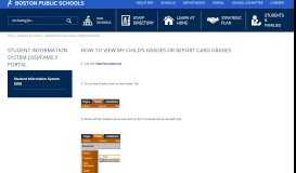
							         Student Information System (SIS) - Boston Public Schools								  
							    