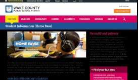 
							         Student Information - Wake County Public Schools								  
							    