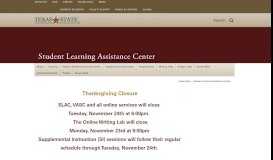 
							         Student Learning Assistance Center : Texas State University								  
							    