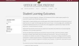 
							         Student Learning Outcomes – Office of the Provost								  
							    