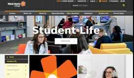 
							         Student Life and useful Support - West Herts College								  
							    
