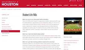 
							         Student Life FAQs - University of Houston								  
							    