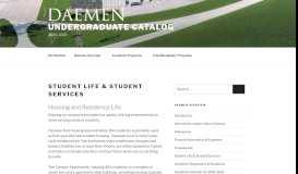 
							         Student Life & Student Services – Undergraduate Catalog								  
							    